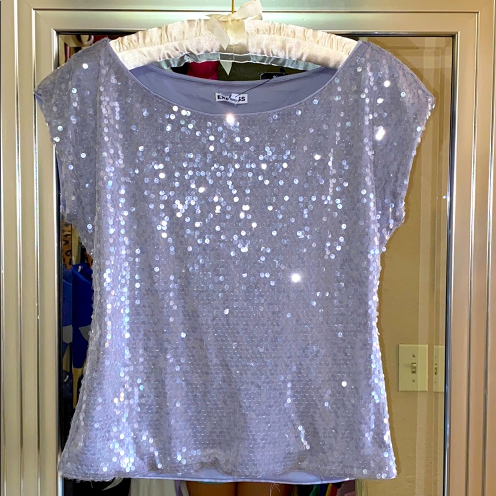 Grey Sequin Blouse